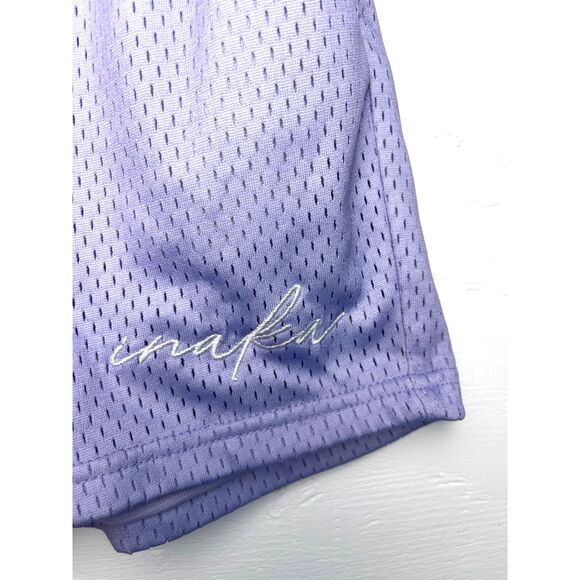 Inaka Power Purple Lined Mesh Shorts Womens L Drawstring Athletic Lifting - Picture 3 of 10